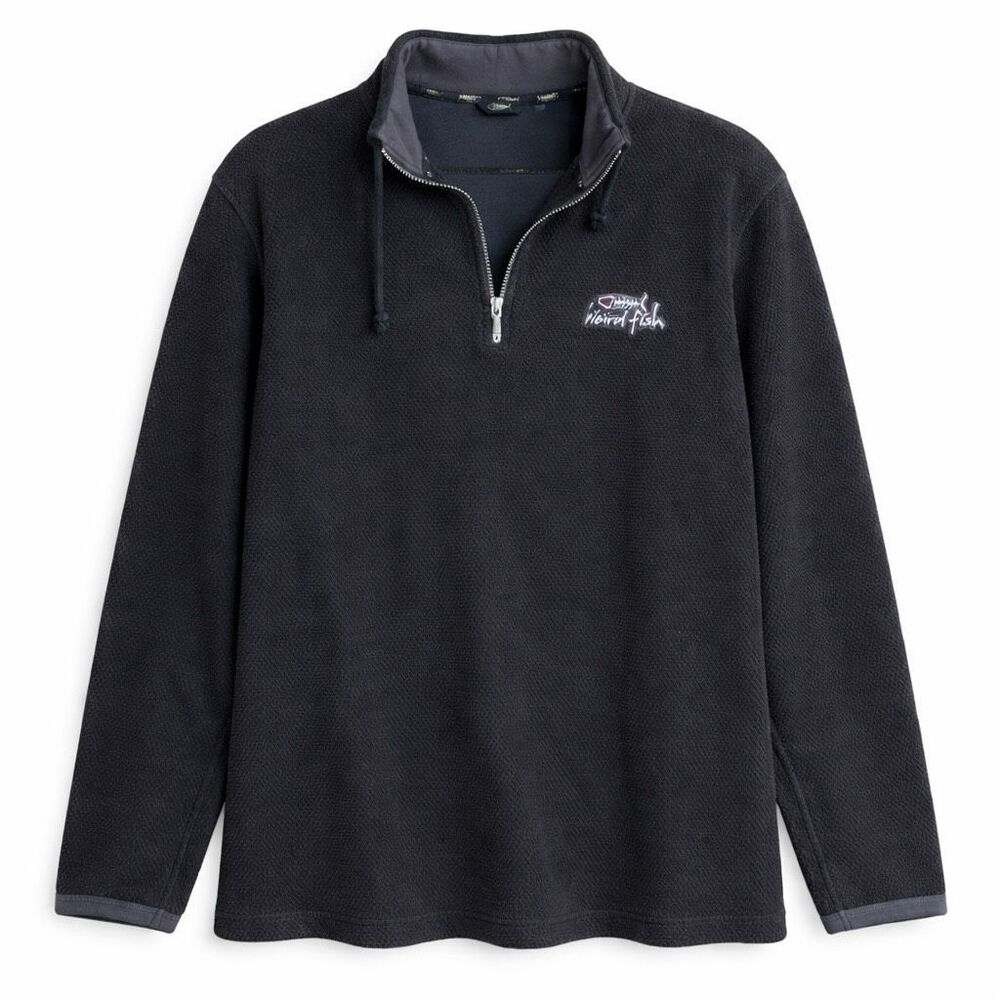 Weird Fish Coastal Nautical Sweater Snap Pullover Knit Black Men XL